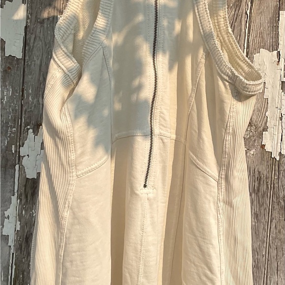 Anthropologie daily practice horizon wide leg knit Jumpsuit in pearl - Picture 8 of 13
